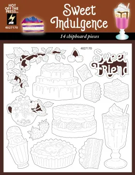 Sweet Indulgence Chipboard, 14 pieces