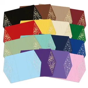 Festive Foiled Fan Card Blanks, 16 cards & envelopes