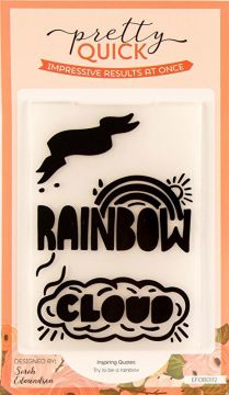 Pretty Quick Inspiring Quotes Try to be a Rainbow A6 Embossing Folder