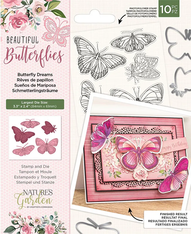 Butterfly Dreams Stamps & Dies, 10 pieces