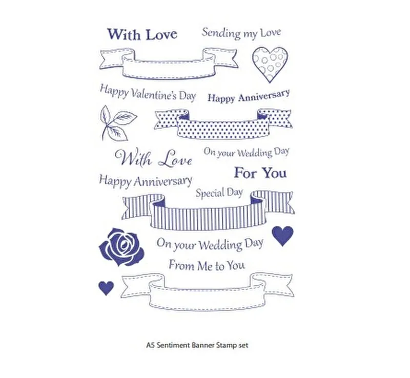 Hearts Sentiments A5 Stamp Set Card Making Magic