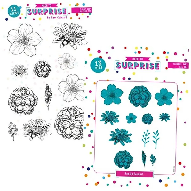 6x6 Florals Pop up Bouquet A5 Die/Stamp Combo by Made To Surprise