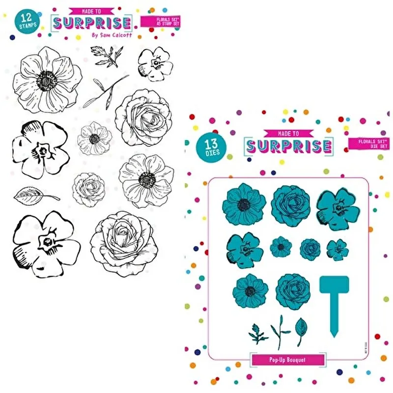5x7 Florals Pop up Bouquet A5 Die/ Stamp Combo by Made To Surprise