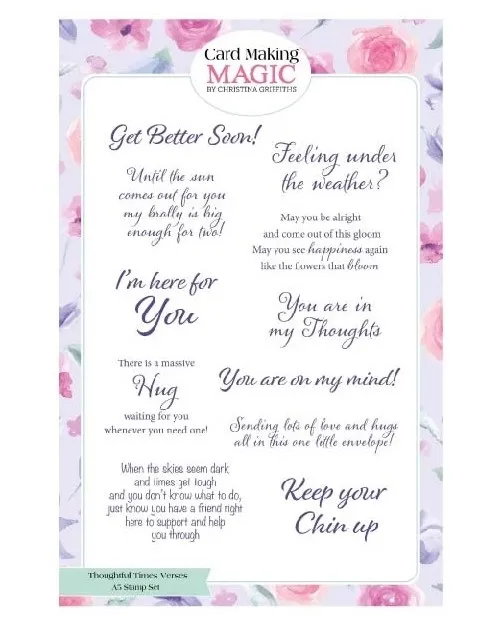 Thoughtful Times A5 Stamp Set by Card Making Magic, Decoupage Delight