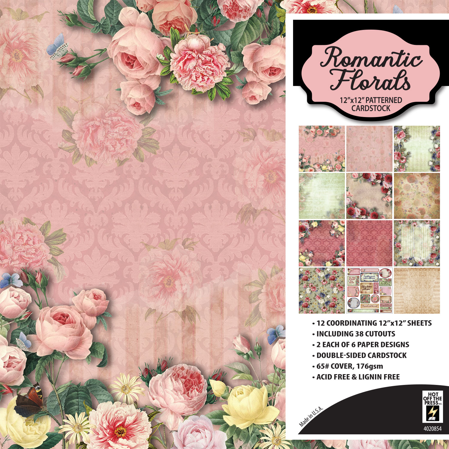 Romantic Florals 12x12 Patterned Cardstock
