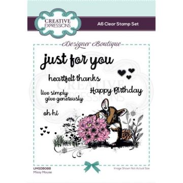 Missy Mouse A6 Clear Stamp Set,  Woodland Walk Collection