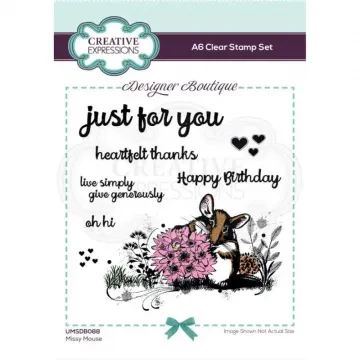 Missy Mouse A6 Clear Stamp Set,  Woodland Walk Collection