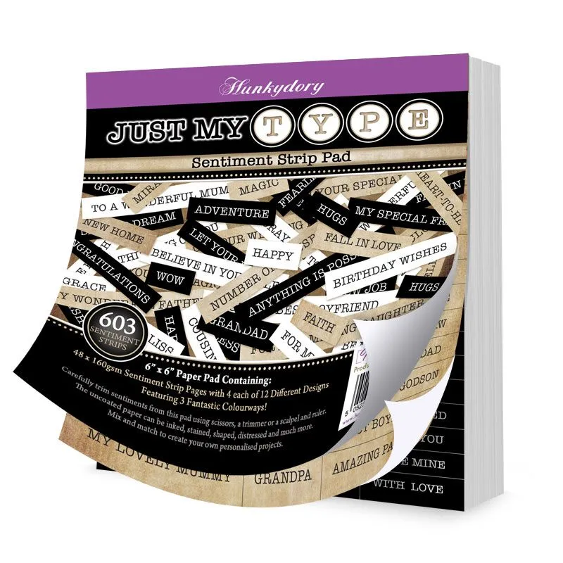 Just My Type Sentiment Strip Pad