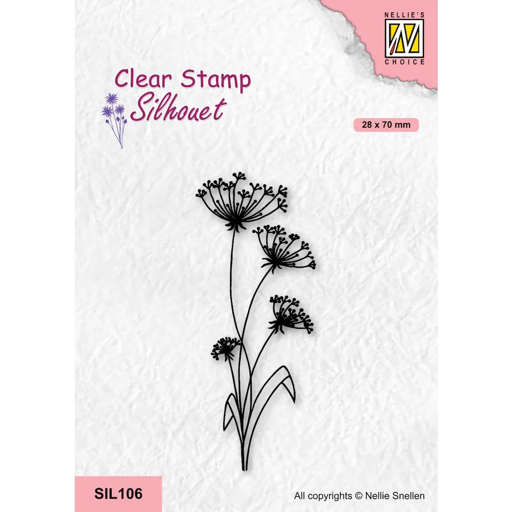 #19 Silhouette Flowers Clear Stamp