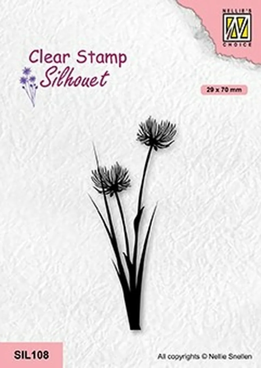 #21 Silhouette Flowers Clear Stamp