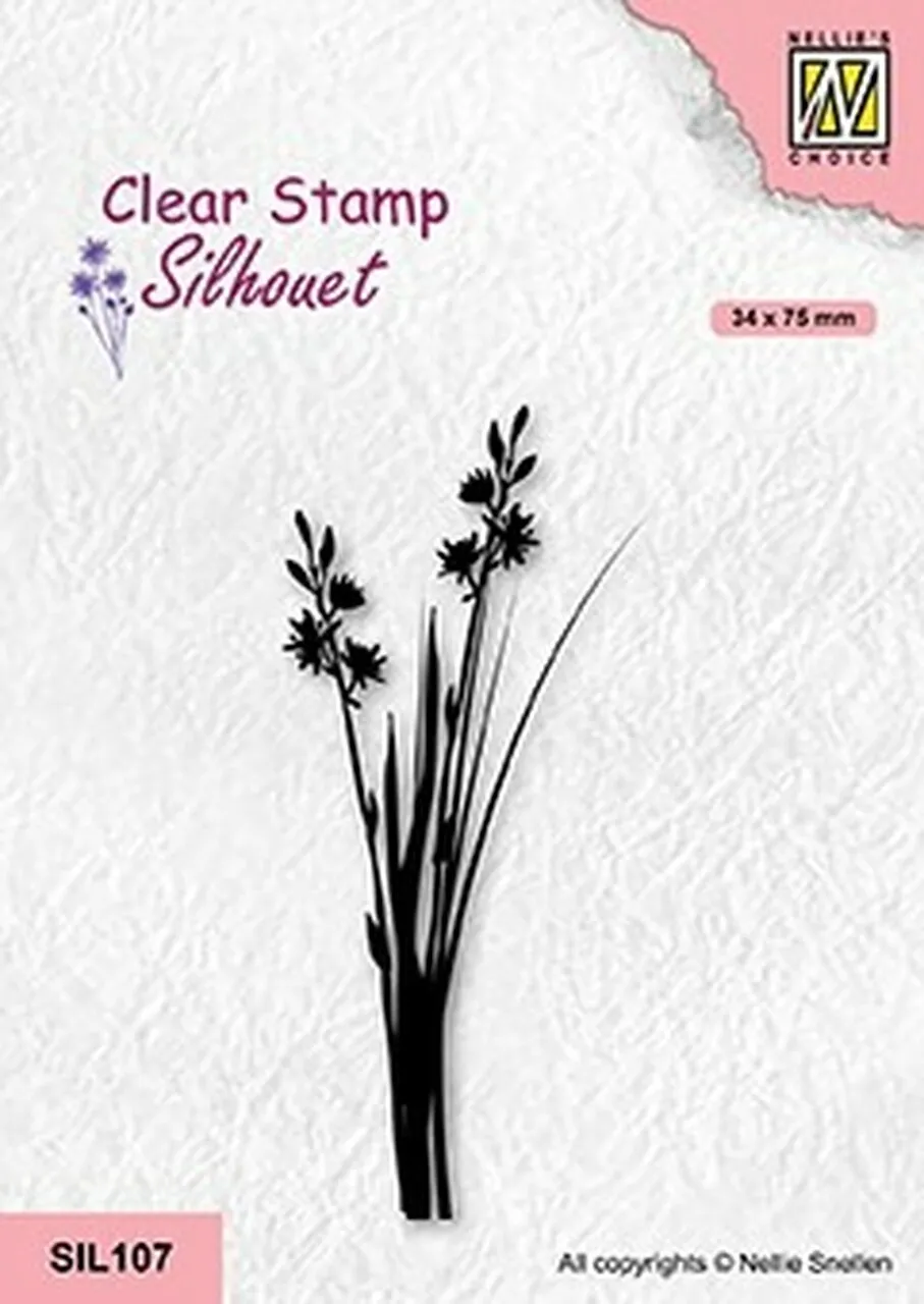 #20 Silhouette Flowers Clear Stamp