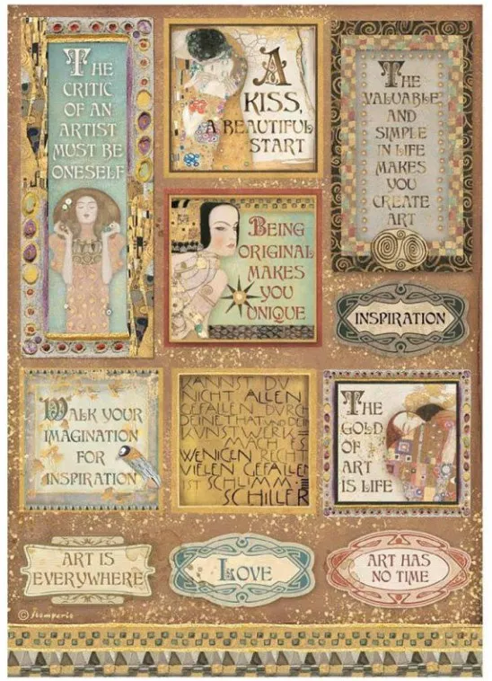 Klimt Quotes and Labels A4 Rice paper