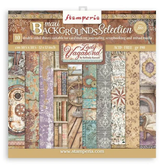 Lady Vagabond Lifestyle Background 12x12 Paper Pad