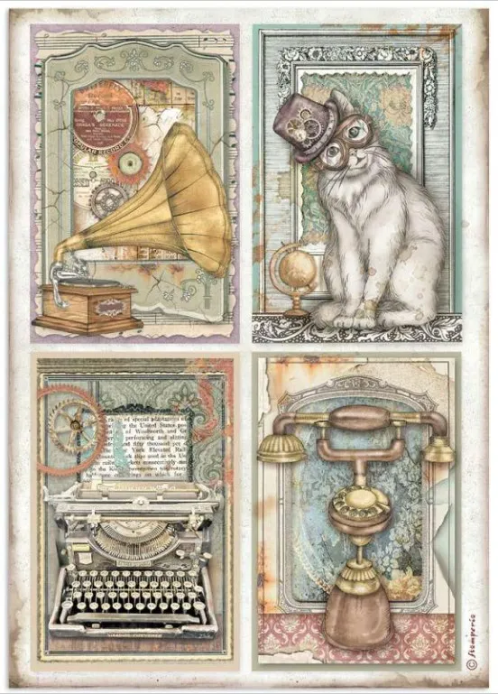 4 cards Lady Vagabond Lifestyle A4 Rice Paper