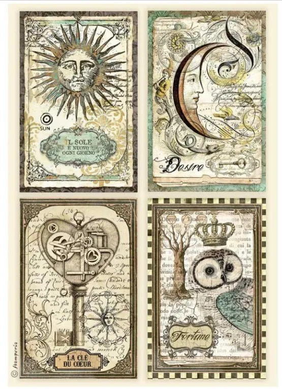 Alchemy 4 cards A4 Rice paper