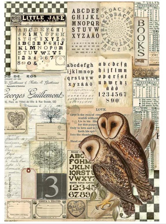 Alchemy Owls A4 Rice paper