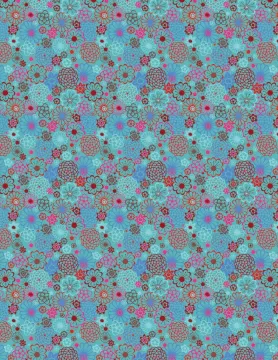 Blossoms on Aqua Print 8.5x11 Paper, 25 Sheets