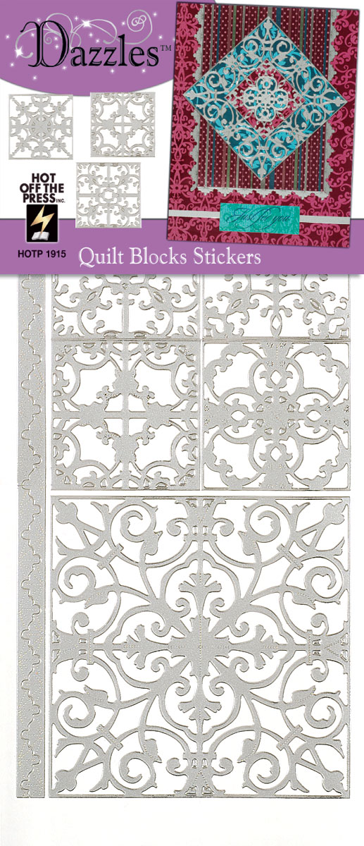 Quilt Block Dazzles™ Stickers, Silver