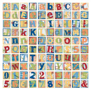Paperclip Alphabet Tiles 12x12 Paper, 15 Sheets