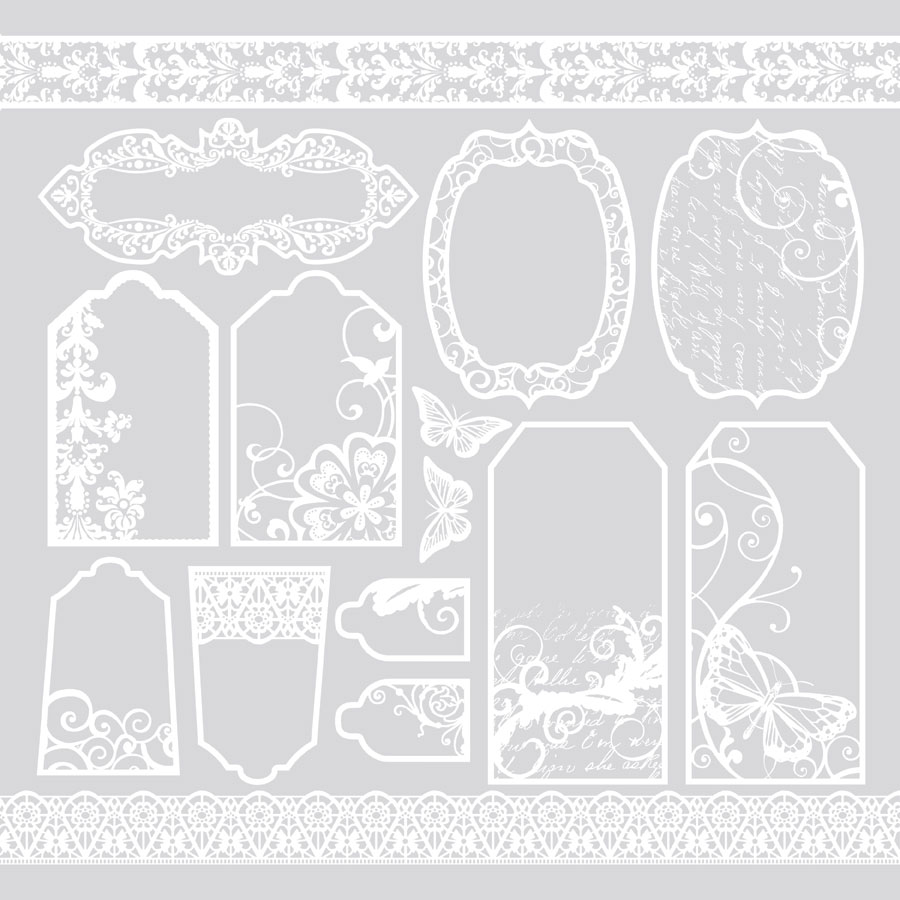 Color Me Tags & Borders Paper 12