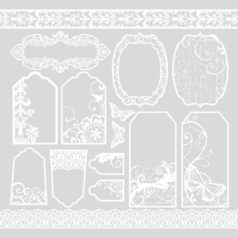 Color Me Tags & Borders Paper 12