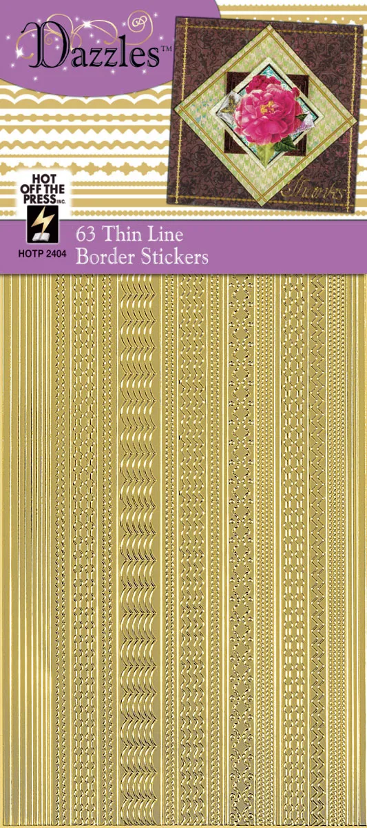 Gold Thin Line Dazzlesâ¢ Stickers, 63 pieces