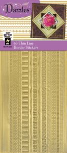 Gold Thin Line Dazzles™ Stickers, 63 pieces