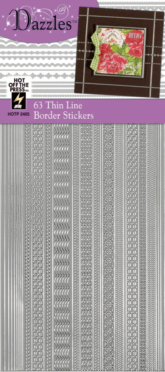 Silver Thin LIne Dazzlesâ¢ Stickers, 63 pieces