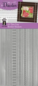 Silver Thin Line Dazzles™ Stickers, 63 pieces