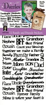 Family & Friends Black Dazzles™ Stickers