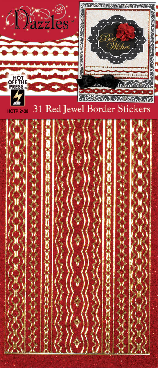 Red Jewel Border Dazzles� Stickers