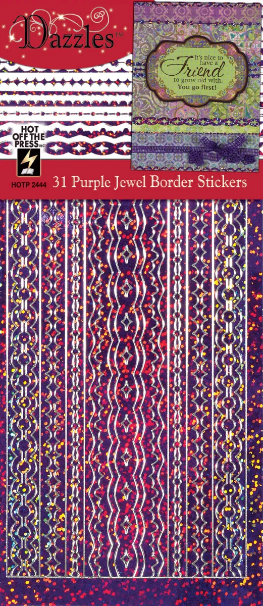 31 Purple Jewel Border Dazzlesâ¢ Stickers