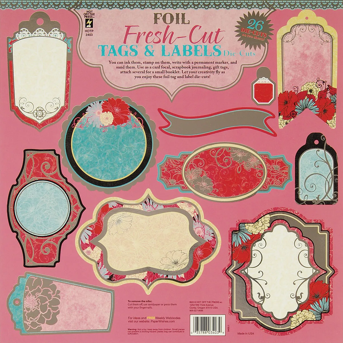 26 Fresh Cut Foil Tags & Labels