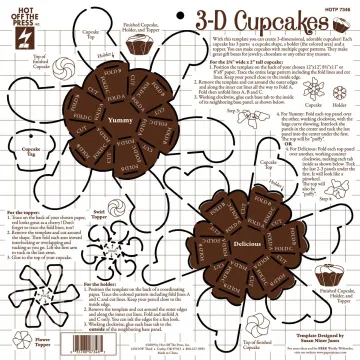 3-D Cupcakes Template 12x12
