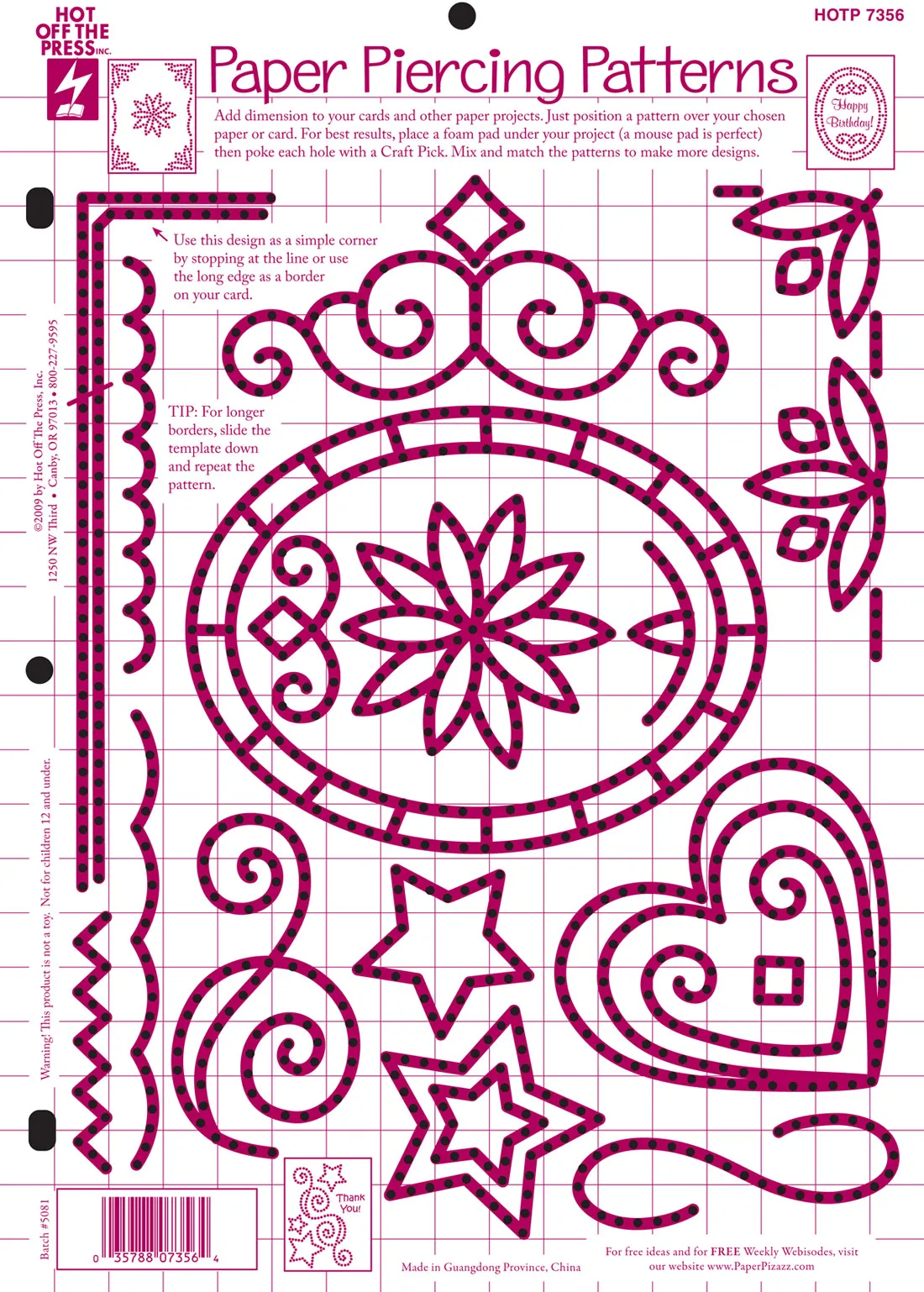 Paper Piercing Patterns Template