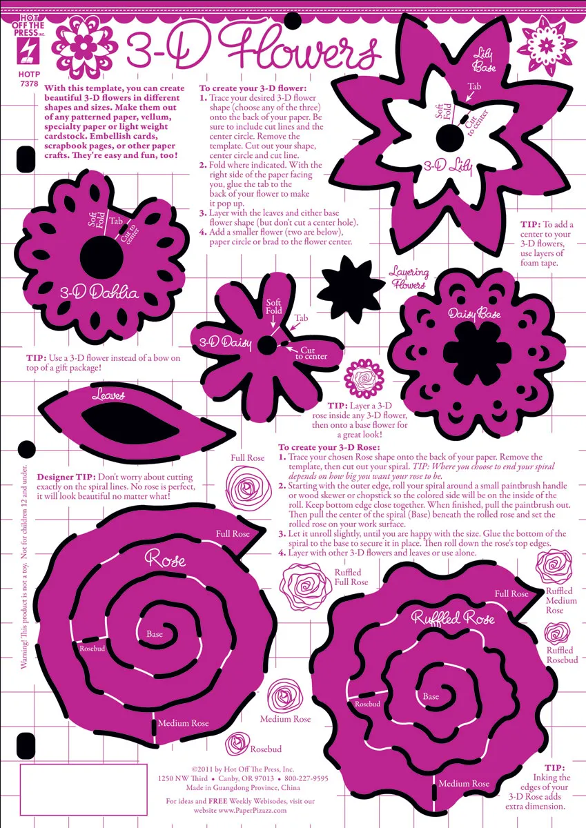 3-D Flower Template