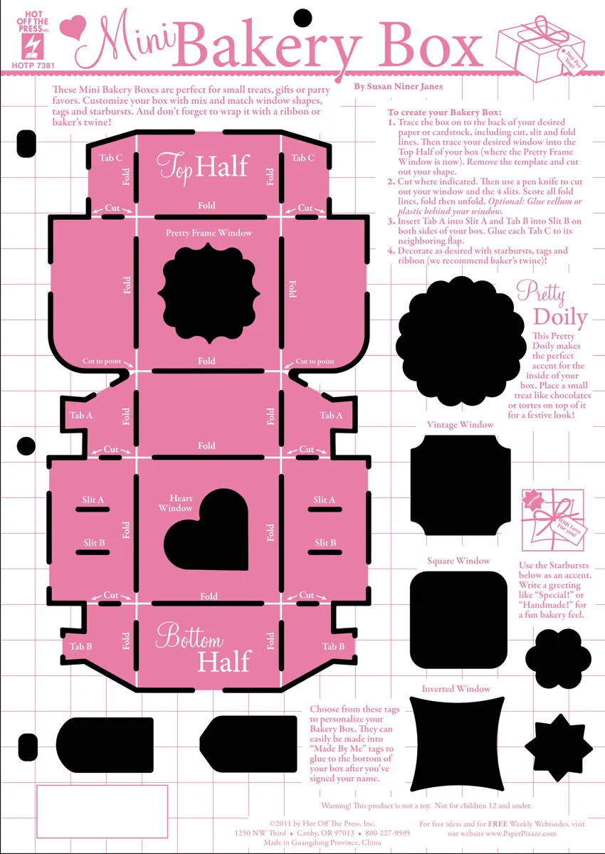 Mini Bakery Box Template
