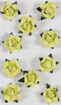 Lime Mini Paper Roses