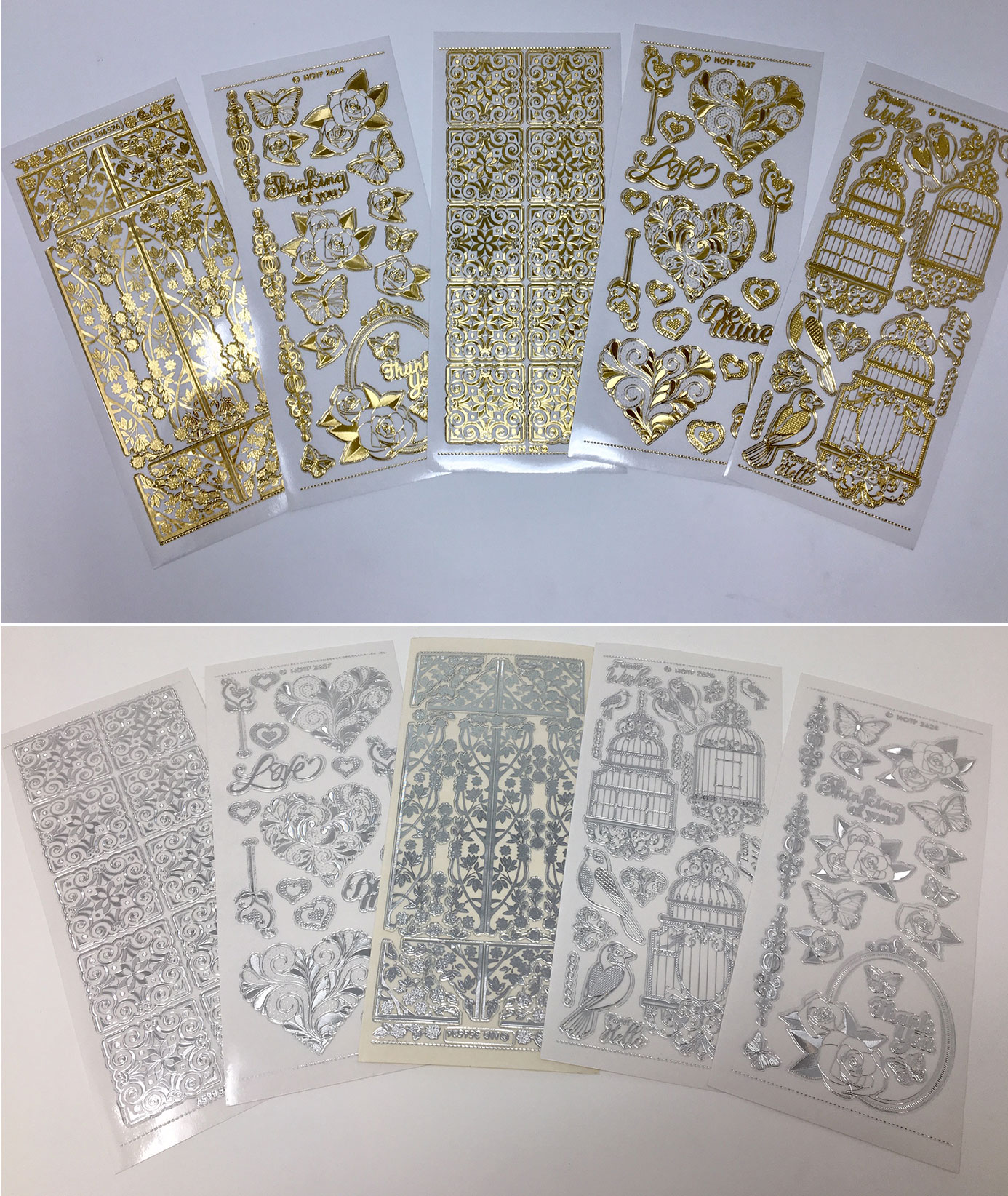 Engraved Hearts & Flowers Dazzles™ Stickers