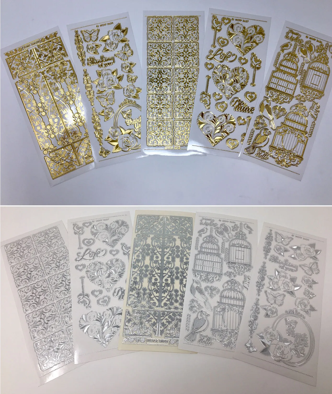 Engraved Hearts & Flowers Dazzlesâ¢ Stickers