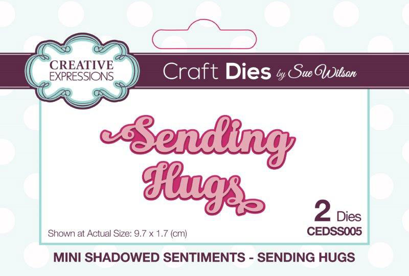 Mini Shadowed Sentiments - Sending Hugs Cutting Dies by Sue Wilson