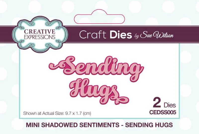 Mini Shadowed Sentiments - Sending Hugs Cutting Dies by Sue Wilson
