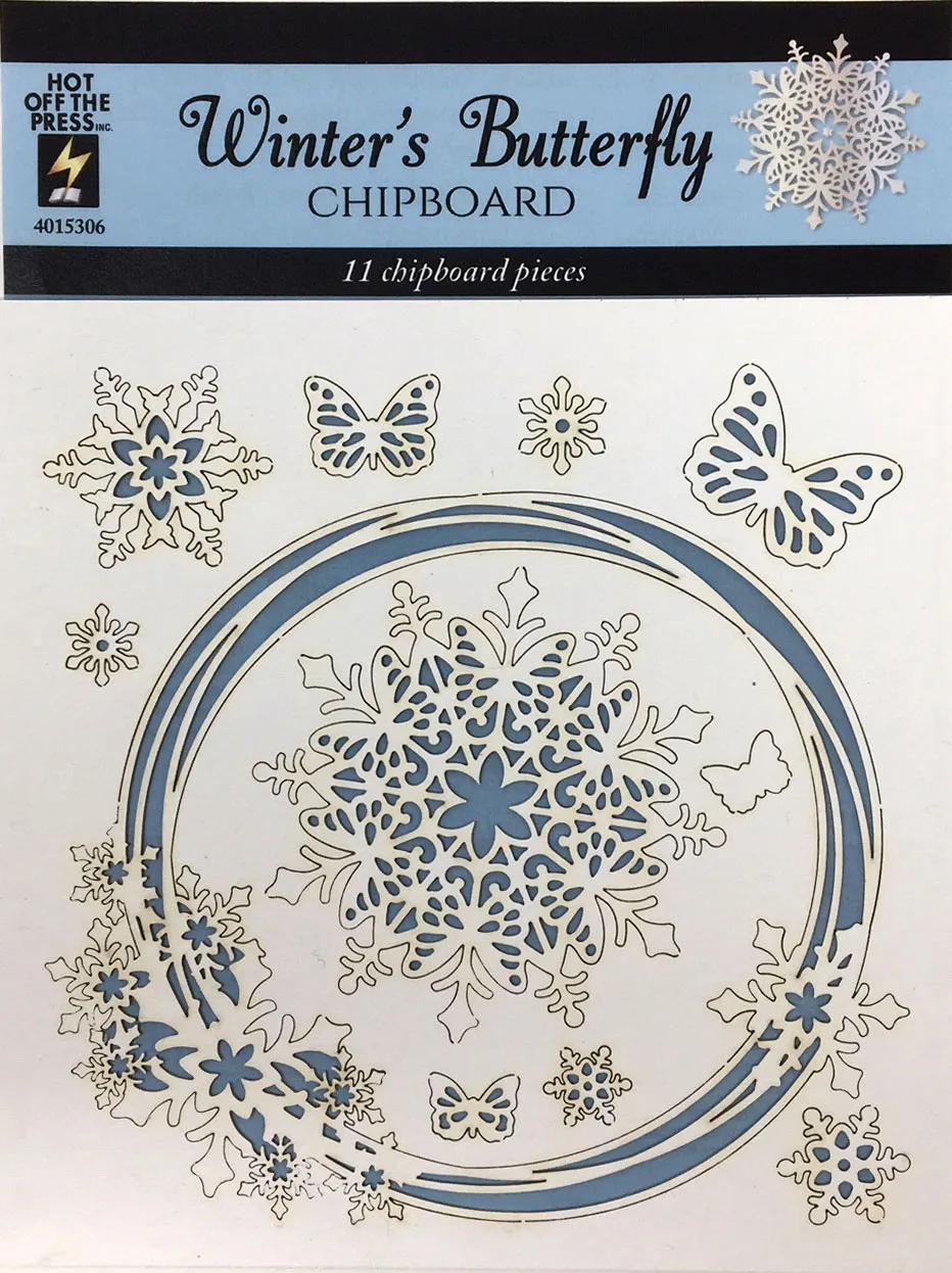Winter's Butterfly Chipboard