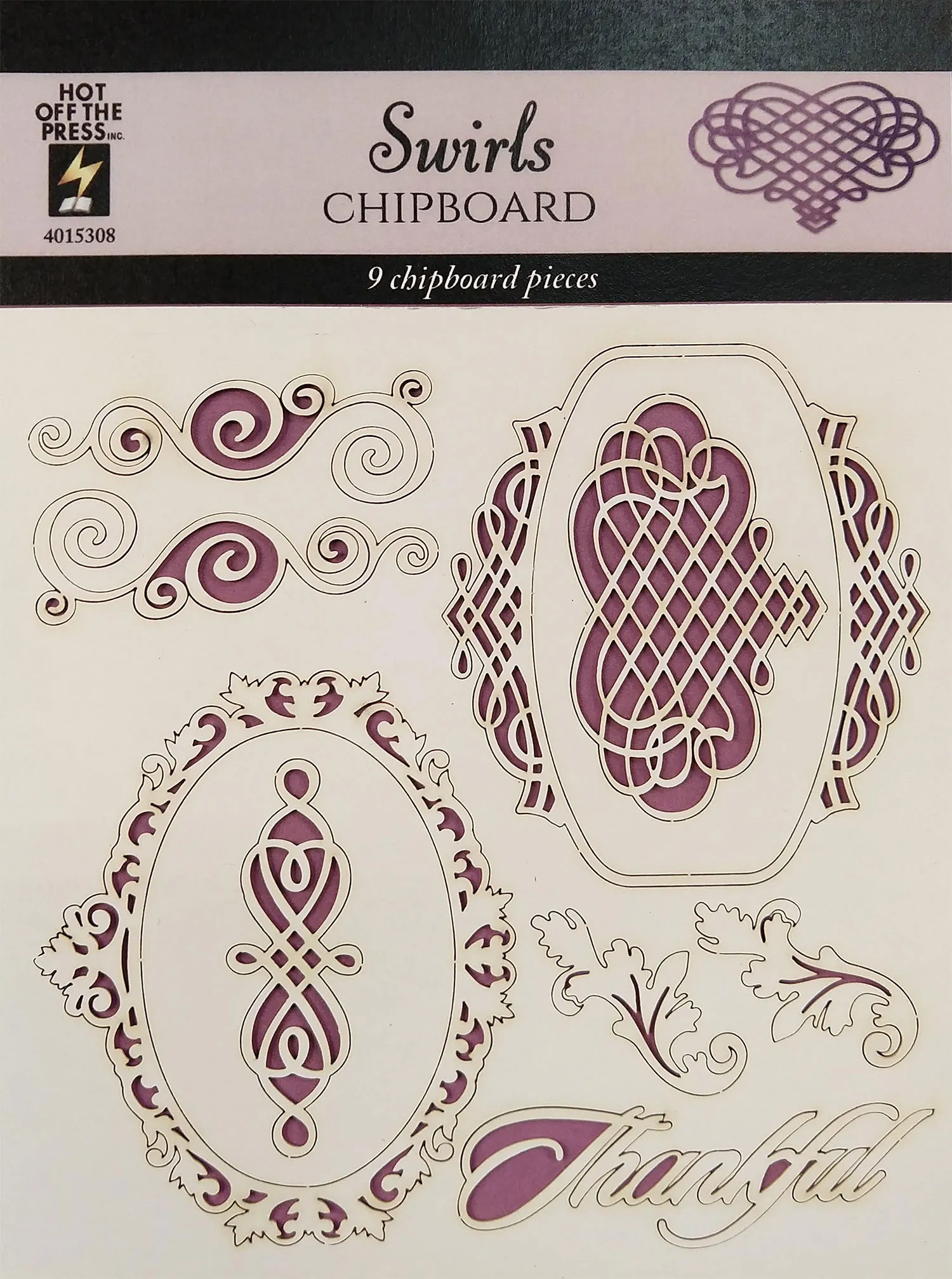 Swirls Chipboard
