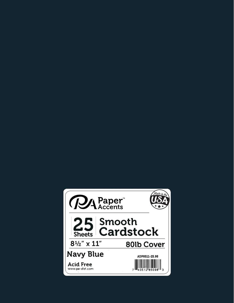 Paper Accents Cdstk Smooth 8.5x11 80lb Navy Blue