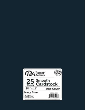 Navy Blue Cardstock, 8.5x11; 25 sheets