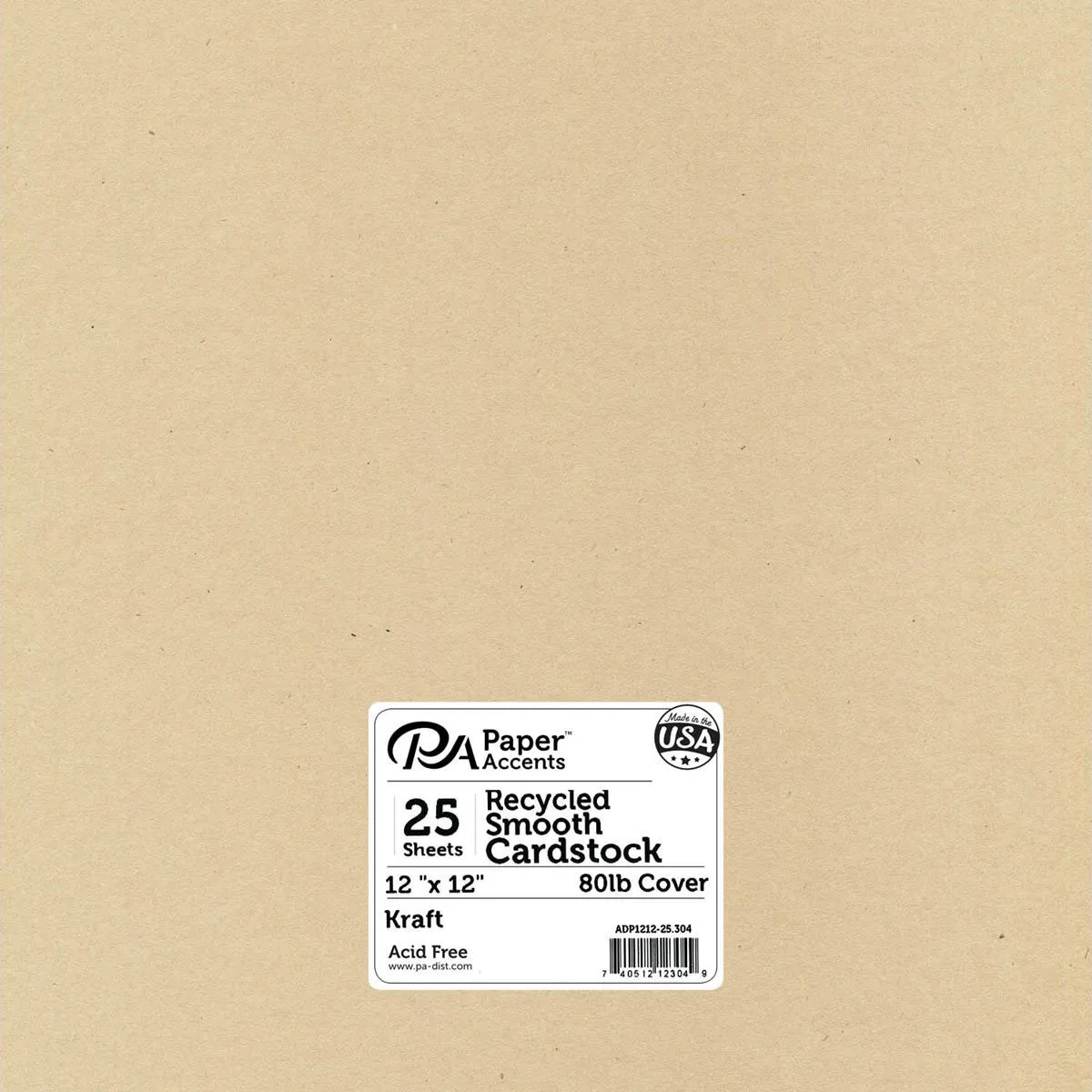 Kraft Cardstock, 12x12, 25 sheets