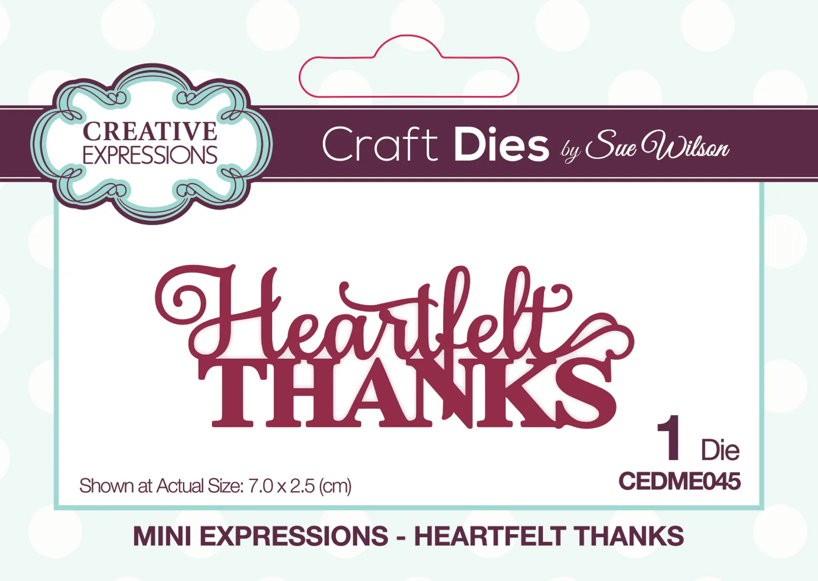 Heartfelt Thanks Mini Expressions Cutting Die