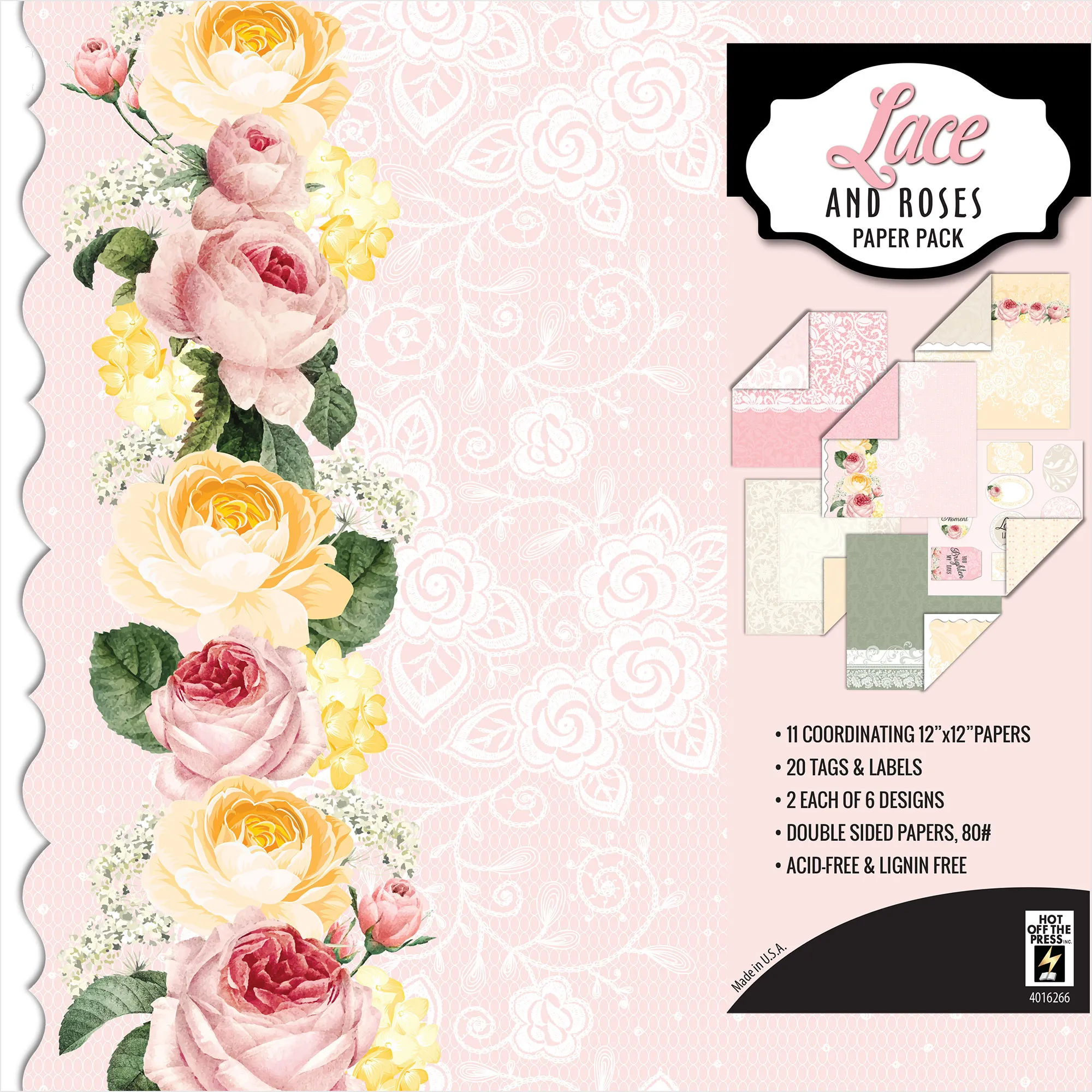 Lace & Roses 12x12 Paper Pack