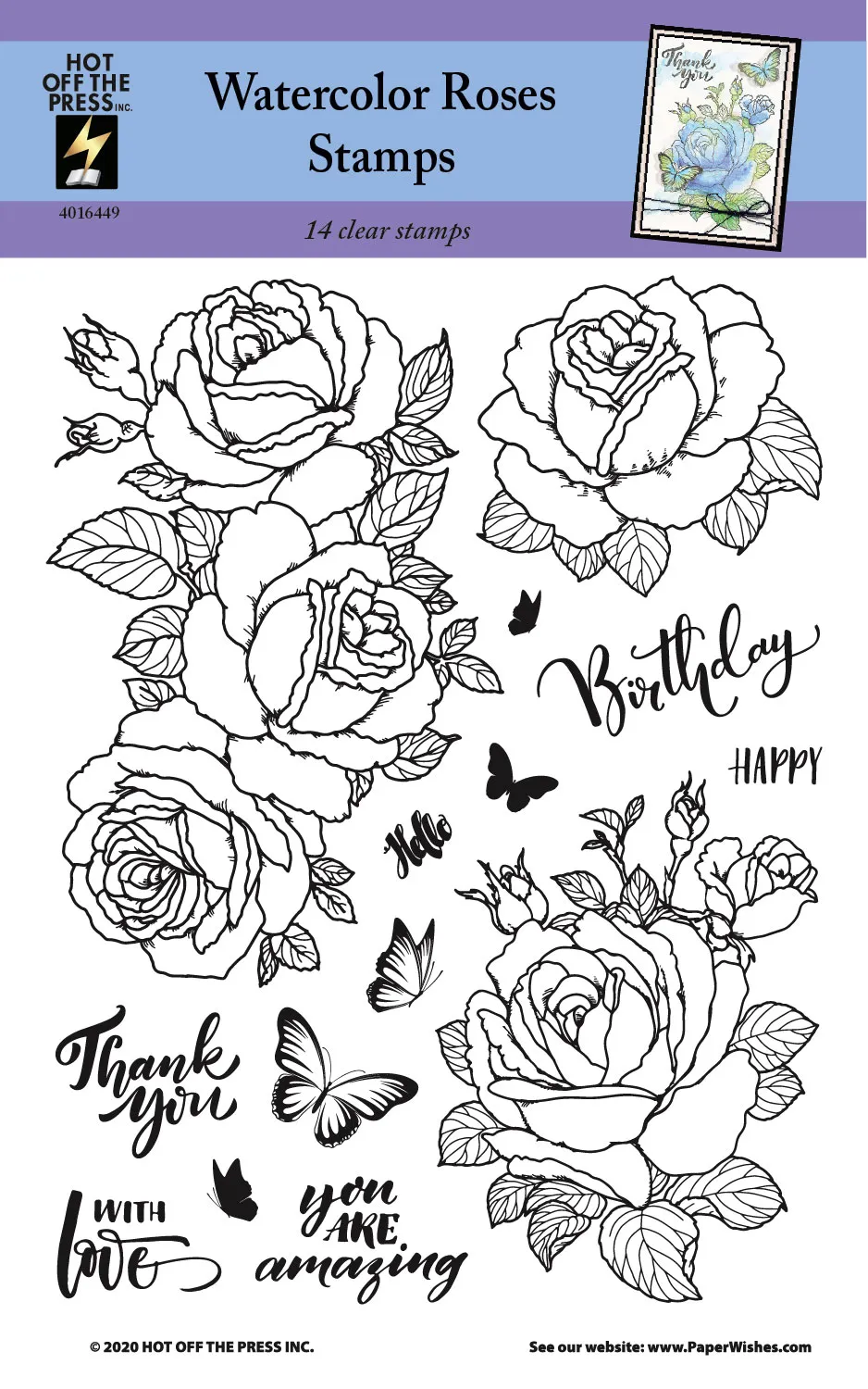 Watercolor Roses Clear Stamps